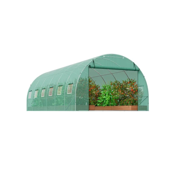 Serre de Jardin Verte 6x3x2 m 18m² Serre 12 Fenêtres Serre Tunnel de jardin Serre plantation Serre potager