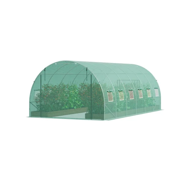 Serre de Jardin Verte 6x3x2 m 18m² Serre 12 Fenêtres Serre Tunnel de jardin Serre plantation Serre potager