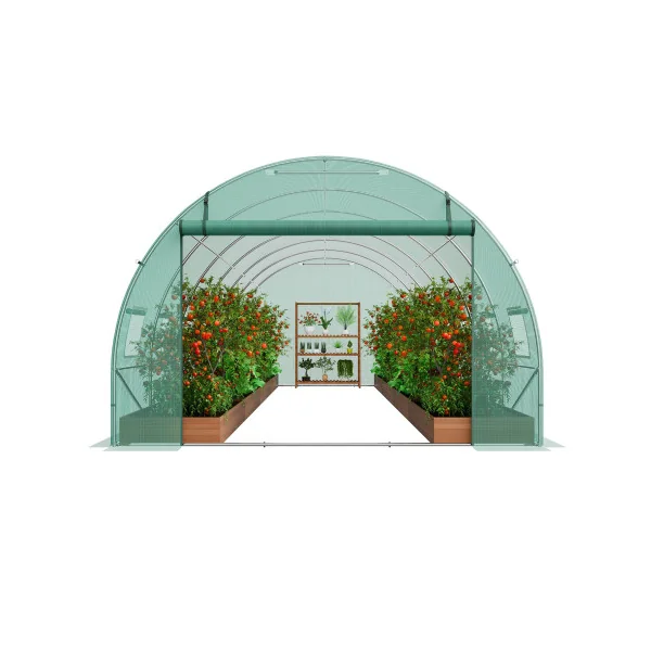 Serre de Jardin Verte 6x3x2 m 18m² Serre 12 Fenêtres Serre Tunnel de jardin Serre plantation Serre potager