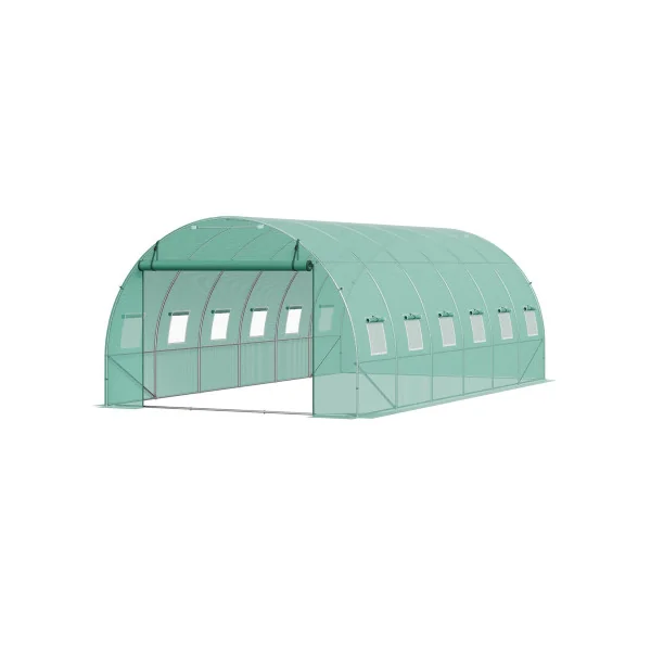 Serre de Jardin Verte 6x3x2 m 18m² Serre 12 Fenêtres Serre Tunnel de jardin Serre plantation Serre potager
