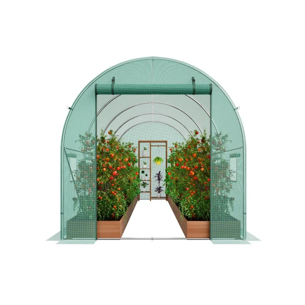 Serre de Jardin Verte 9m² Serre 8 Fenêtres Serre Tunnel de jardin Serre plantation Serre potager