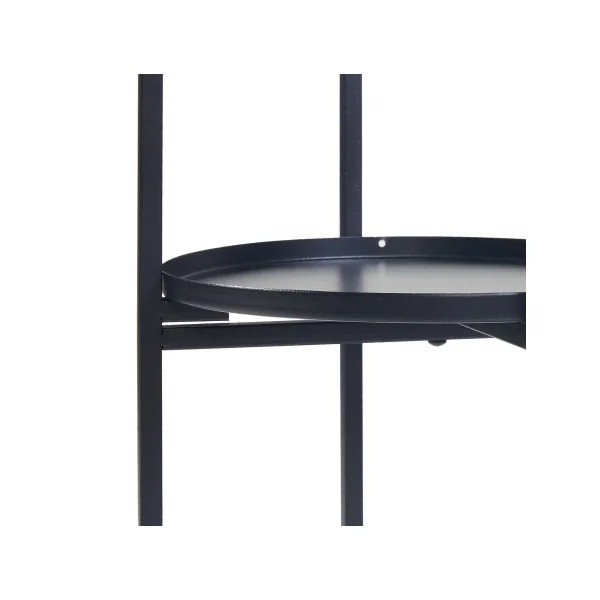 Set de 3 Supports pour Plantes Support Pots de Fleurs en Métal Noir