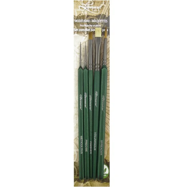 Set de 5 pinceaux maquette pour professionnels