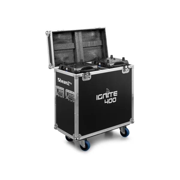 Set IGNITE400 Beamz-pro - Pack de 2 Lyres LED 400W BSW 3en1 CMY Flight Case