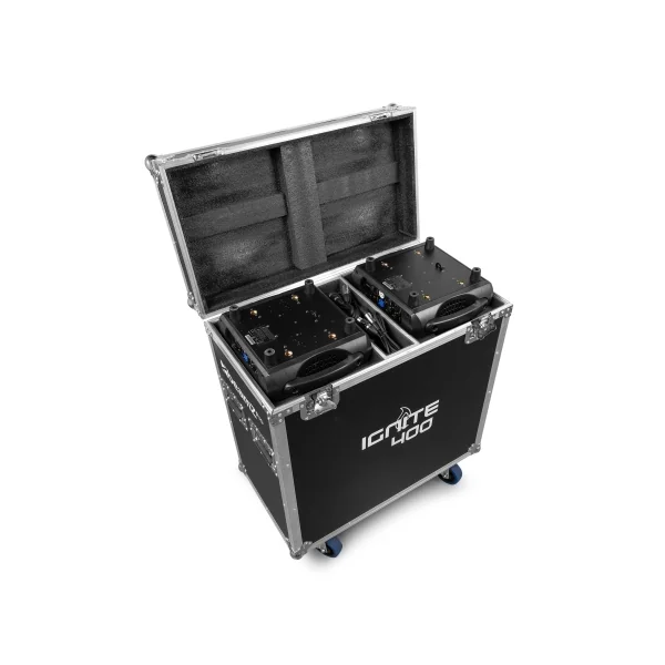Set IGNITE400 Beamz-pro - Pack de 2 Lyres LED 400W BSW 3en1 CMY Flight Case