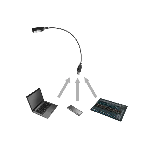 SLED 1 USB PRO - Lampe col de cygne, connecteur USB, 2 LED