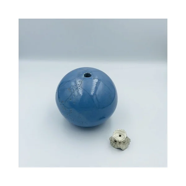Soliflore cuisson Raku bleu – Sylvie Souton Chany