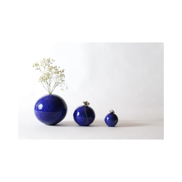Soliflore cuisson Raku bleu – Sylvie Souton Chany