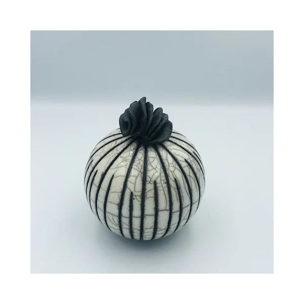 Soliflore gravé cuisson raku – Sylvie Souton Chany