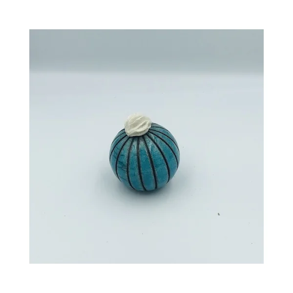 Soliflore gravé raku turquoise – Sylvie Souton Chany