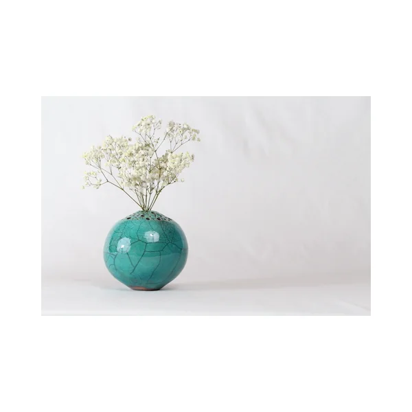 Soliflore Raku ajouré – Sylvie Souton Chany
