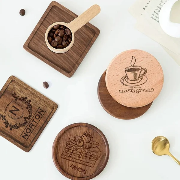Sous-verres en bois (6 pièces)