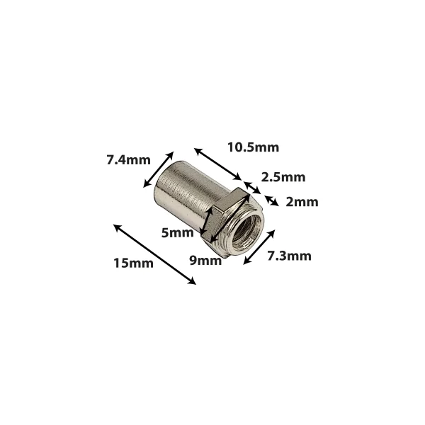 SPAREDRUM Cheminee Hexagonale Snhe15S 15mm Acier Ressort (x10)