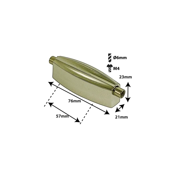 SPAREDRUM Coquille Caisse Claire Radioking Style Entre-Axe = 57mm (x1) Gold