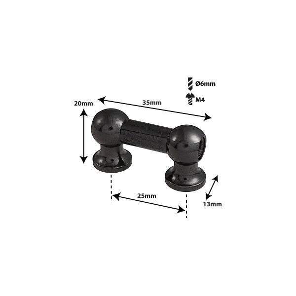 SPAREDRUM Coquille Tube Lug Double Tirant 25mm Black