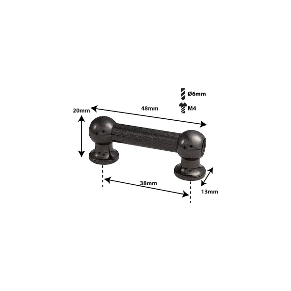 SPAREDRUM Coquille Tube Lug Double Tirant 38mm Black
