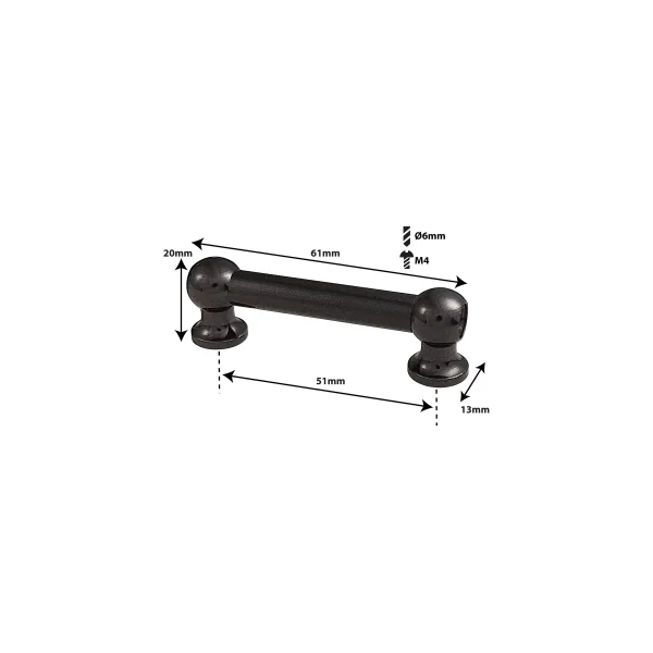 SPAREDRUM Coquille Tube Lug Double Tirant 51mm Black