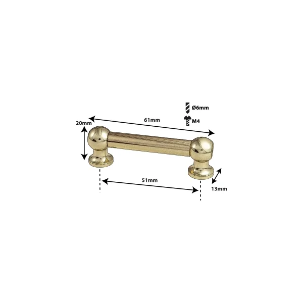 SPAREDRUM Coquille Tube Lug Double Tirant 51mm Gold