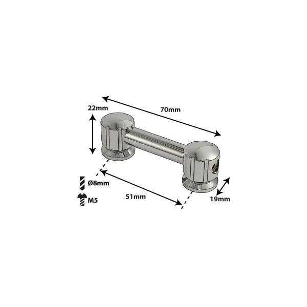 SPAREDRUM Coquille Tube Lug Double Tirant 51mm