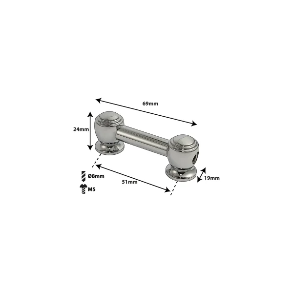 SPAREDRUM Coquille Tube Lug Double Tirant 51mm