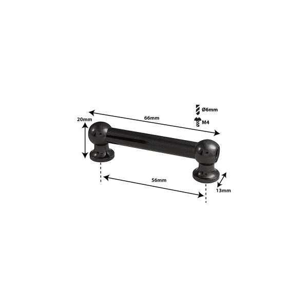 SPAREDRUM Coquille Tube Lug Double Tirant 56mm Black