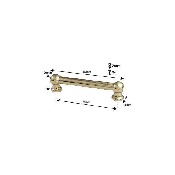 SPAREDRUM Coquille Tube Lug Double Tirant 70mm Gold
