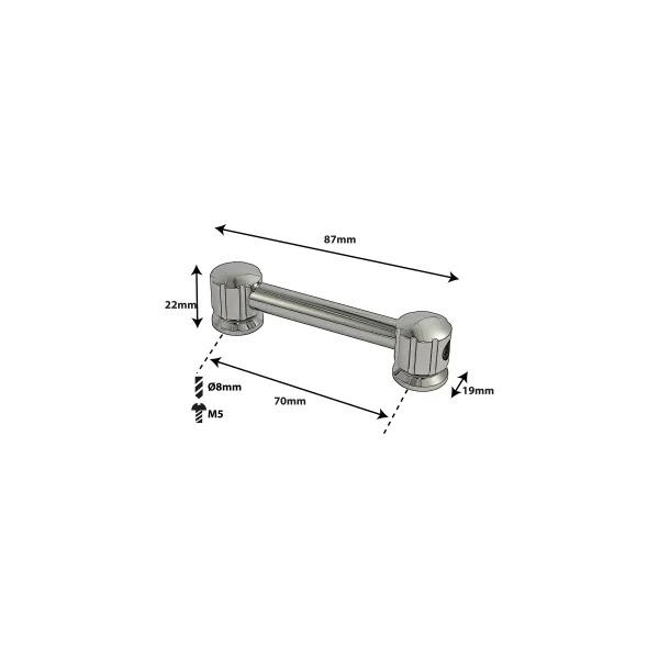 SPAREDRUM Coquille Tube Lug Double Tirant 70mm