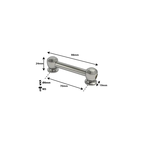 SPAREDRUM Coquille Tube Lug Double Tirant 70mm
