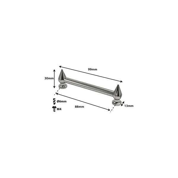 SPAREDRUM Coquille Tube Lug Double Tirant 88mm