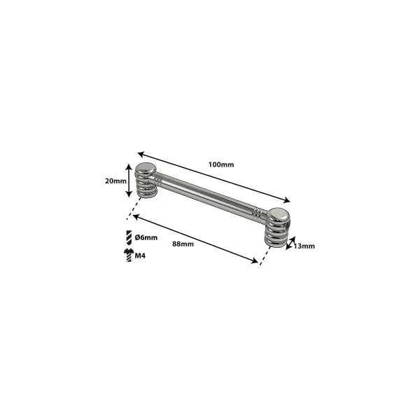SPAREDRUM Coquille Tube Lug Double Tirant 88mm