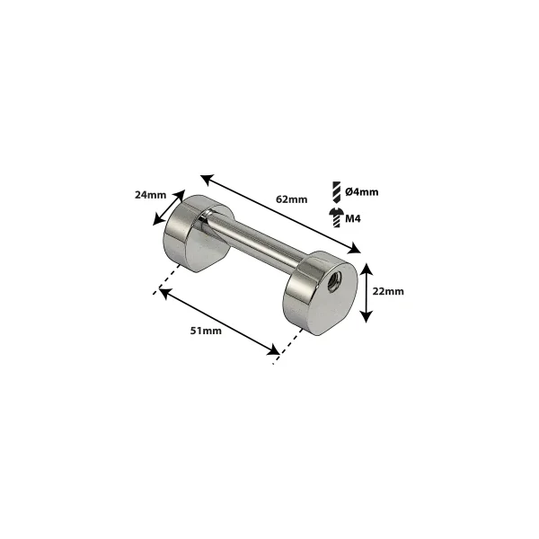 SPAREDRUM Coquille Tube Lug Grosse Caisse 51mm