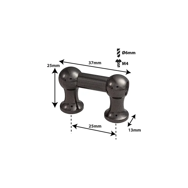 SPAREDRUM Coquille Tube Lug Mono Tirant 25mm Black Grosse Caisse