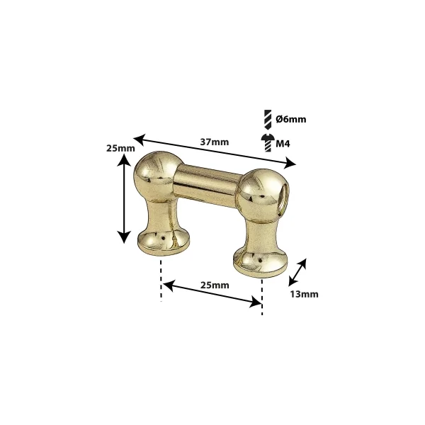 SPAREDRUM Coquille Tube Lug Mono Tirant 25mm Gold Grosse Caisse