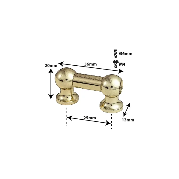 SPAREDRUM Coquille Tube Lug Mono Tirant 25mm Gold