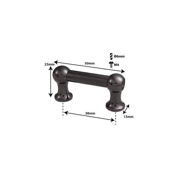 SPAREDRUM Coquille Tube Lug Mono Tirant 38mm Black Grosse Caisse