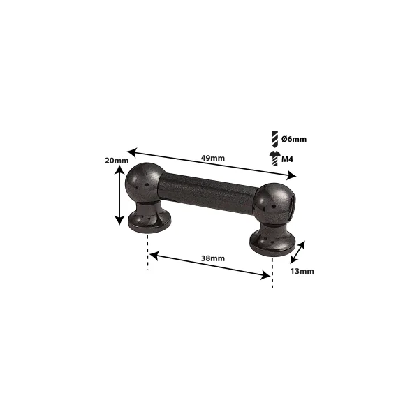 SPAREDRUM Coquille Tube Lug Mono Tirant 38mm Black