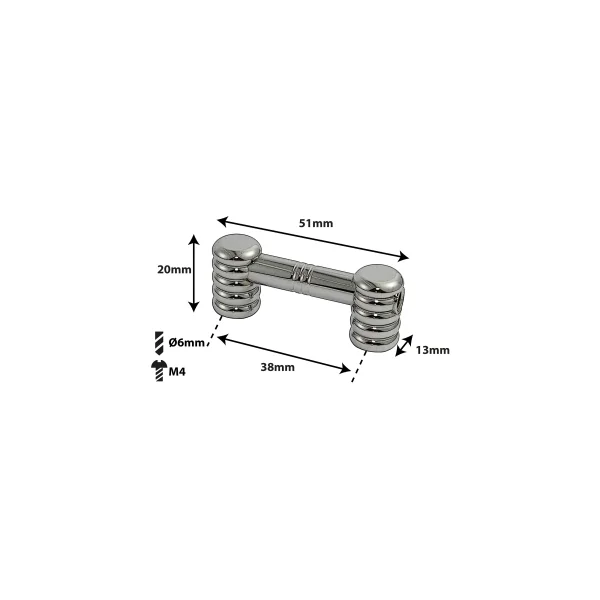 SPAREDRUM Coquille Tube Lug Simple Tirant 38mm