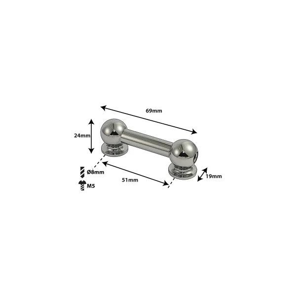 SPAREDRUM Coquille Tube Lug Simple Tirant 51mm