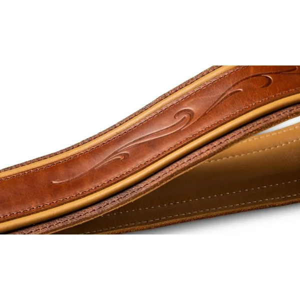 Spring Vine Leather Guitar Strap #4123-25 - Medium Brown