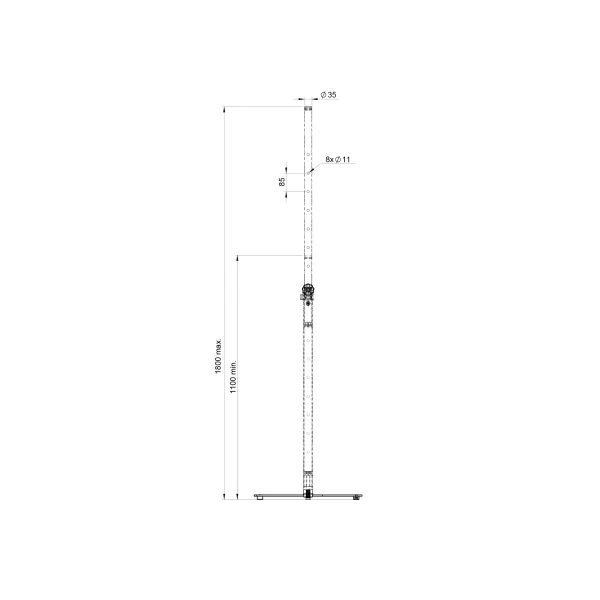 Stick-SW Hilec - Pied pour enceinte 1m80 max avec embase lourde carrée