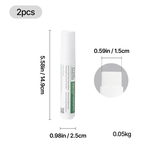 Stylo de marquage laser noir pour verre (2 pcs)