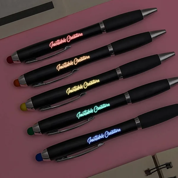 Stylos à bille avec lumières LED multicolores (10 pièces)