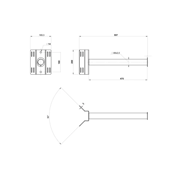 SUP-TreeBar Hilec - Barre d'acroche pour projecteur pour poteaux ou arbres