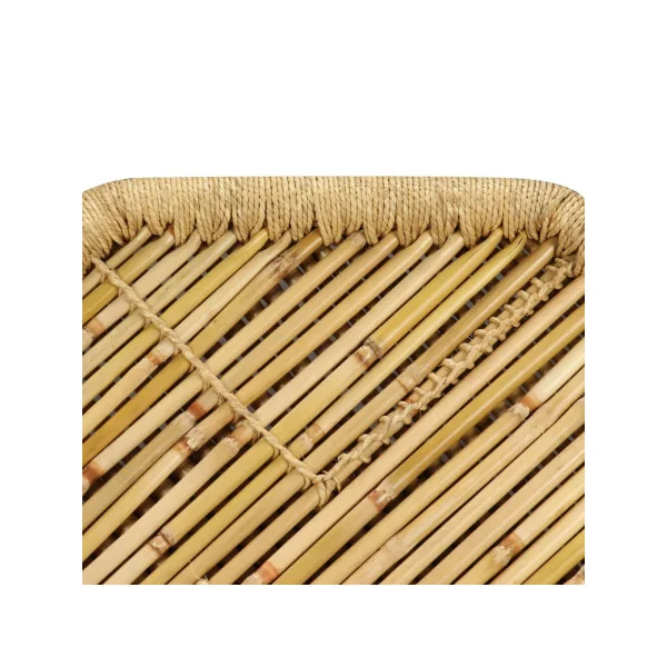 Table Basse Bambou et Jute Octogonale Table de Salon Moderne