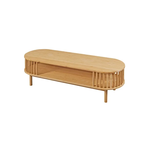 Table Basse Bambou Ovale Table de Salon Bambou Naturel
