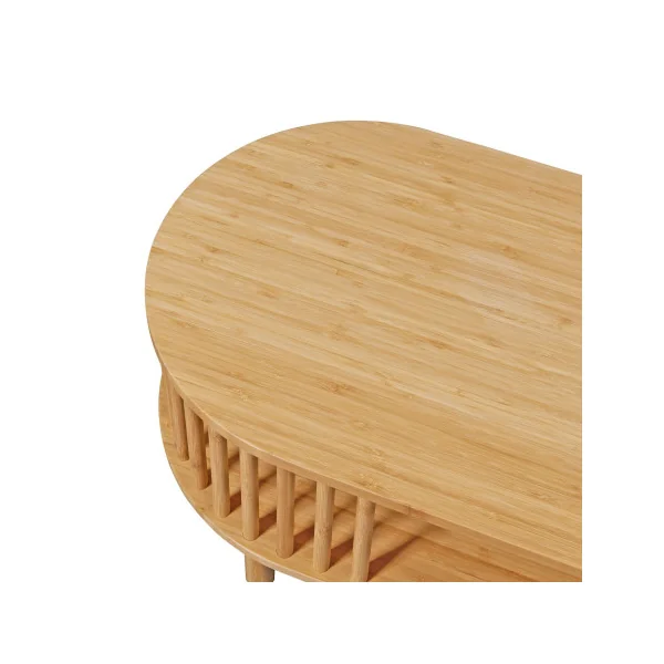 Table Basse Bambou Ovale Table de Salon Bambou Naturel