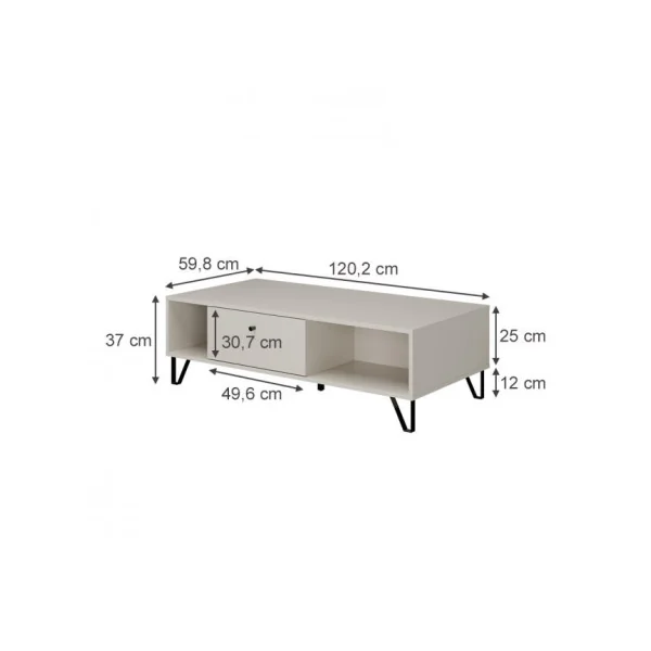 Table Basse Blanc Beige Table Salon Pieds Design Table Basse Rectangulaire Moderne