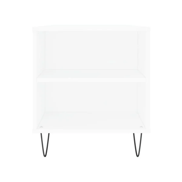 Table Basse Blanche 2 tiroirs Table avec 4 Compartiments Table Salon Rectangulaire