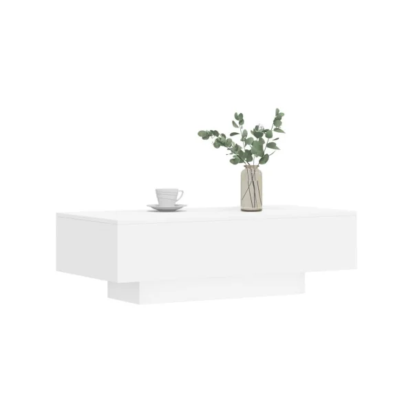 Table Basse Blanche Rectangulaire Table de Salon Blanc