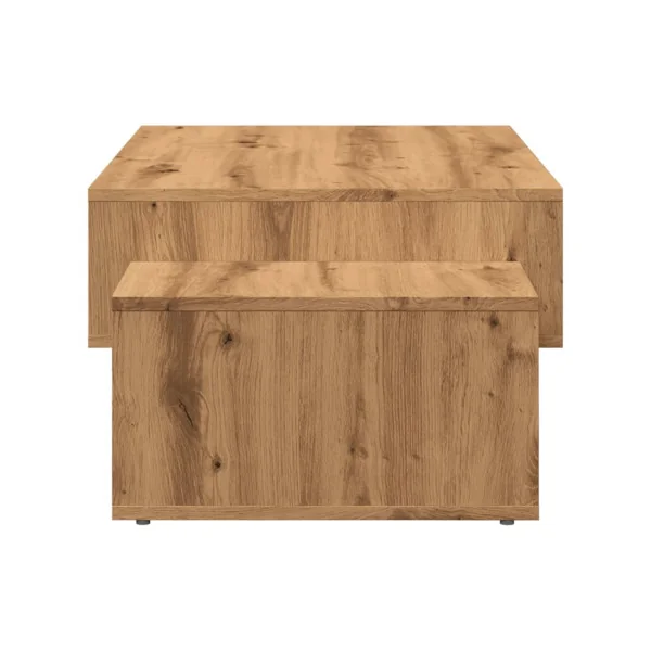 Table Basse Chêne Artisan avec Compartiment Rangement Table Salon Moderne
